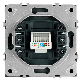 Розетка RJ-45 С/У Платиново-серый Эмили
