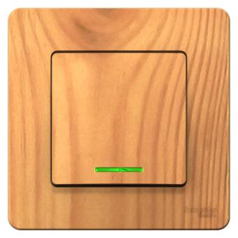 Выключатель 1-кл 10А C/У с индикатором Ясень Blanca