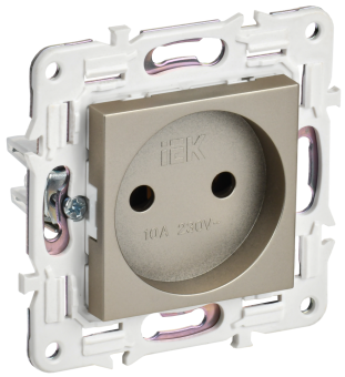 Розетка 1-м 10А С/У Шампань Skandy