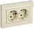 Розетка 2-м 16А С/У З/К плоская в сборе Бежевый Brite