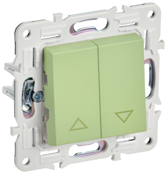 Выключатель 2-кл 10А С/У для жалюзи Мятный Skandy