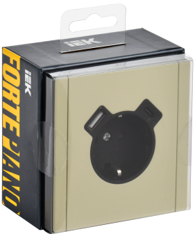 Розетка 1-м 16А С/У З/К со шторками+USB A+С 18Вт винт.кр Металл серый сланец Forte&Piano