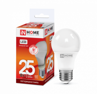 Лампа светодиодная LED-A65-VC 25Вт 230В Е27 6500К 2380Лм IN HOME