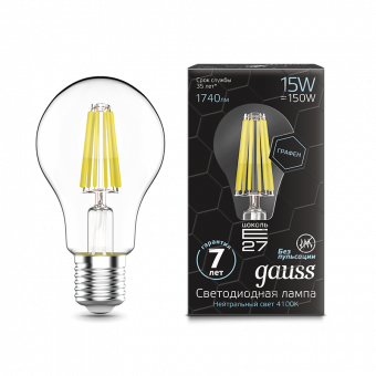 Лампа светодиодная Filament Graphene A60 E27 15W 4100К Gauss