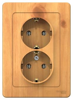 Розетка 2-м 16А С/У З/К Ясень Blanca