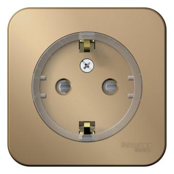 Розетка 1-м 16А О/У З/К со шторками изолирующая пластина Титан Blanca