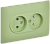 Розетка 2-м 10А С/У в сборе Мятный Skandy