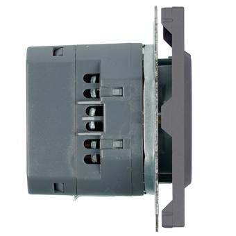 Розетка 1-м 16А С/У З/К со шторками+USB + Type C Платиново-серый Эмили