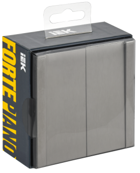 Выключатель 2-кл 10А С/У Металл никель Forte&Piano