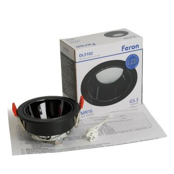Светильник встраиваемый  DL3102 потолочный MR16 G5.3  черный + черный хромFeron