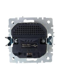 Розетка 1-м 16А С/У З/К со шторками+USB A+С 18Вт Маренго Brite
