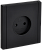 Розетка 1-м 10А С/У со шторками винтовое крепление Металл Черный Forte&Piano
