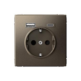 Розетка USB A+C, 5В/2,4А/3,0А, 2х5В/1,5А, Мокко ARTGALLERY
