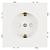 Розетка 1-м 16А С/У З/К со шторками Белый фарфор Эмили
