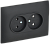 Розетка 2-м 10А С/У в сборе Графит Skandy