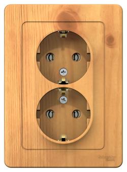 Розетка 2-м 16А С/У З/К Ясень Blanca