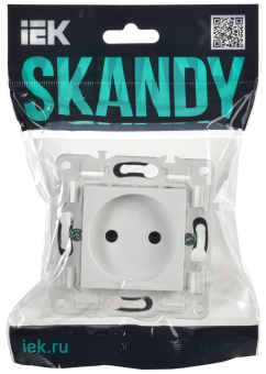 Розетка 1-м 10А С/У Арктический белый Skandy