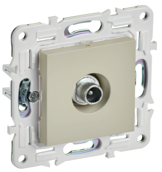 Розетка TV антенна С/У проходная Бежевый Skandy