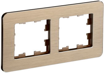 Рамка 2-я Металл Шампань RE AL Brite