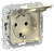 Розетка 1-м 16А С/У З/К со шторками с крышкой IP44 Шампань FLITE