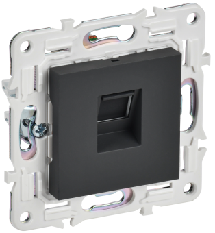 Розетка RJ45 кат.5Е С/У Графит Skandy