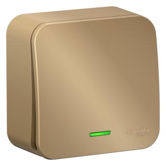 Выключатель 1-кл 10А О/У с индикатором изолирующая пластина Титан Blanca