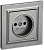 Розетка 1-м 10А С/У в сборе Сталь Brite