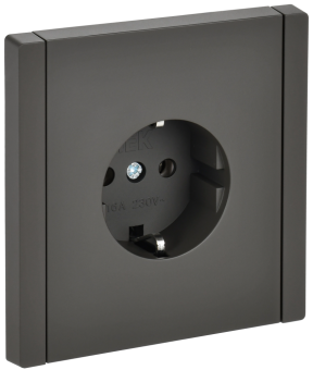 Розетка 1-м 16А С/У З/К винтовое крепление Серый Forte&Piano