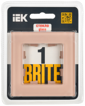 Рамка 1-я Стекло Персиковый матовый Brite