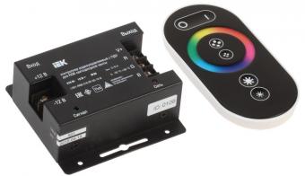 Контроллер для светодиодной ленты RGB 3 канал 12В 3х72(216)Вт 6А ПДУ радио черный IEK