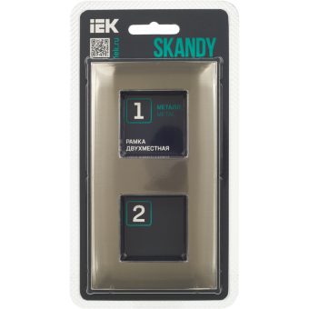 Рамка 2-я Металл Никель Skandy