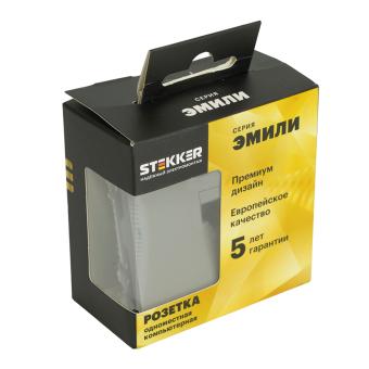 Розетка RJ-45 С/У Платиново-серый Эмили