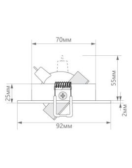 Светильник встраиваемый MR16 G5.3, хром DL2801 Feron