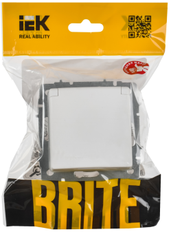 Розетка 1-м 16А С/У З/К со шторками с крышкой IP44 Арктический Белый Brite
