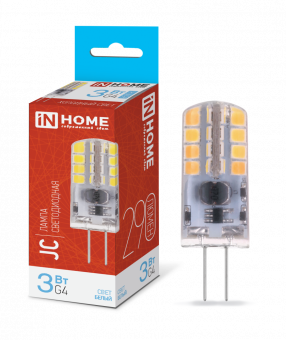 Лампа светодиодная LED-JC 3Вт 12В G4 6500К 290Лм IN HOME