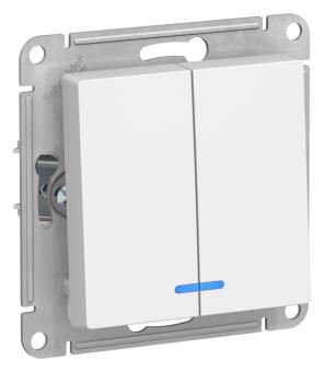 Выключатель 2-кл 10А С/У с индикатором Лотос AtlasDesign