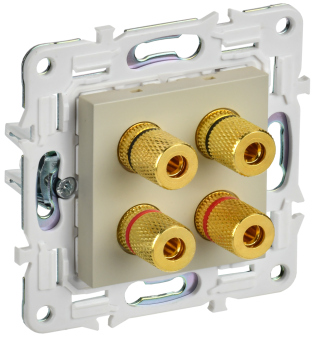 Розетка Аудио 4-м С/У Бежевый Skandy