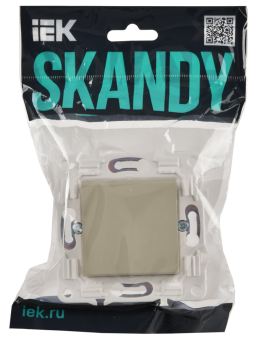 Переключатель 1-кл 10А C/У проходной Бежевый Skandy