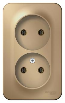 Розетка 2-м 16А О/У изолирующая пластина Титан Blanca