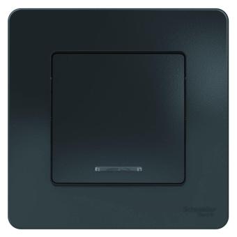 Выключатель 1-кл 10А C/У с индикатором Антрацит Blanca