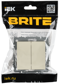 Переключатель 2-кл 10А перекрестный Бежевый Brite