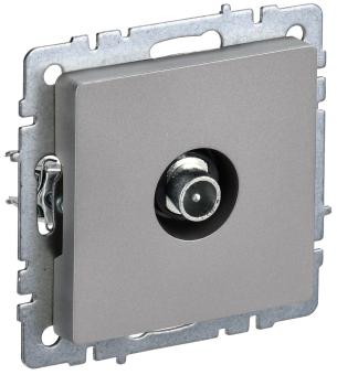 Розетка TV антенна С/У проходная Сталь Brite