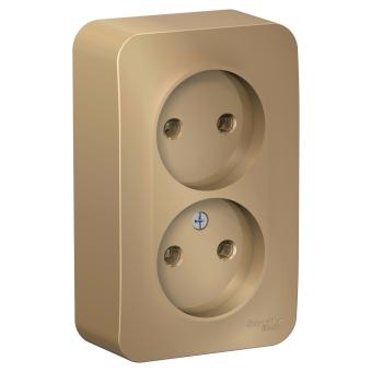 Розетка 2-м 16А О/У изолирующая пластина Титан Blanca