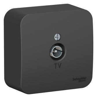 Розетка TV антенна О/У изолирующая пластина Антрацит Blanca