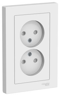 Розетка 2-м 16А С/У со шторками в сборе с рамкой Лотос AtlasDesign