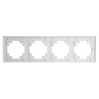 Рамка 4-я стекло Белый матовый Катрин