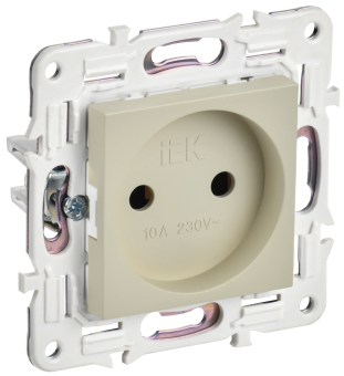 Розетка 1-м 10А С/У Бежевый Skandy