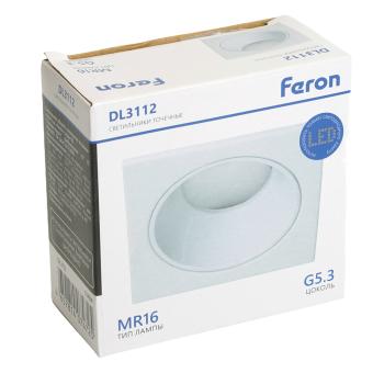 Светильник встраиваемый  DL3112 потолочный MR16 G5.3 белый Feron