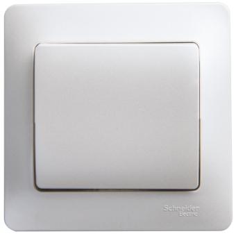 Выключатель 1-кл 10А С/У в сборе с рамкой Перламутр Glossa