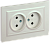 Розетка 2-м 10А С/У в сборе Жемчуг Brite